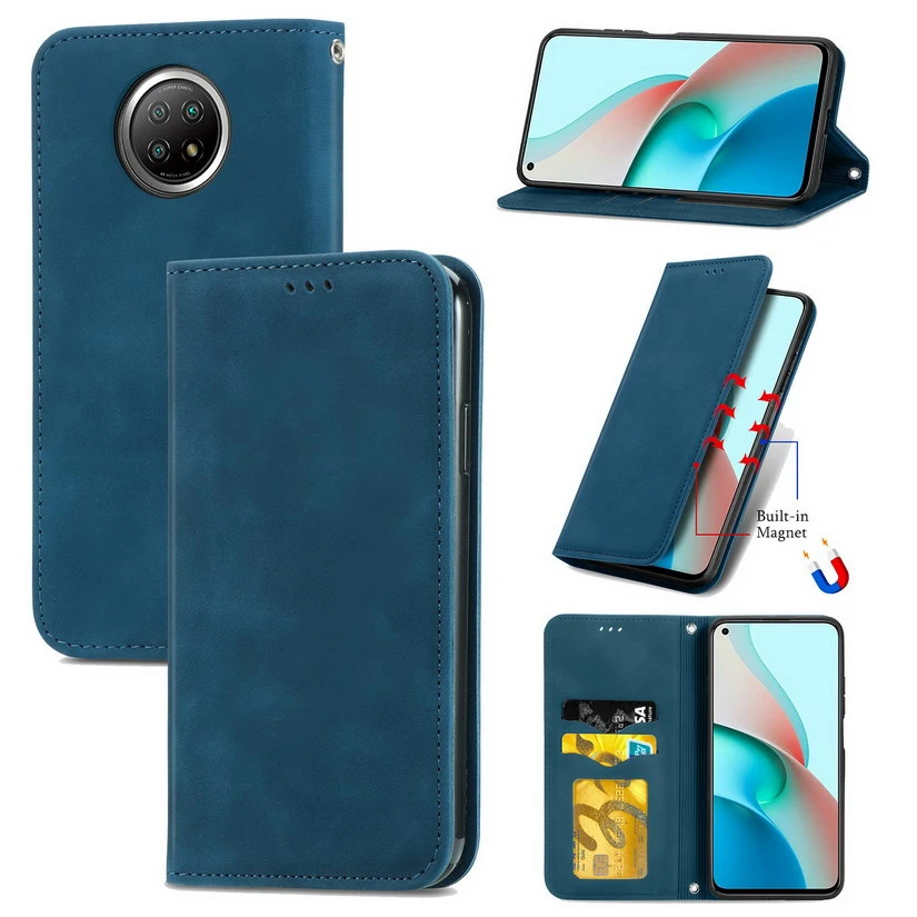 Flip Leather Case for Xiaomi Redmi Note 9T Note 9 Pro 5G Wallet Magnet adsorption Back Cover For Redmi 9T 9 Power 8 Fundas xiaomi leather case chain