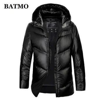 

BATMO 2019 new arrival winter 80% white duck down hooded jackets men,men's white duck down coat.9928