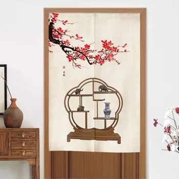 

Chinese-Style Door Curtain Partition Curtain Kitchen Toilet Half Curtain Living Room Bedroom Shade Curtain Feng Shui Curtain