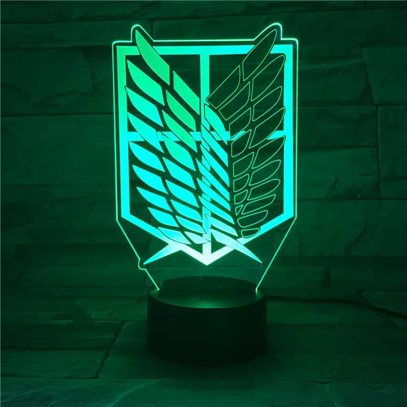 New 3D Light Night 7 Colors Anime Attack on Titan Wings of Liberty Touch Lamp USB or 3AA Battery-operated Kids Gift 617 | Лампы и