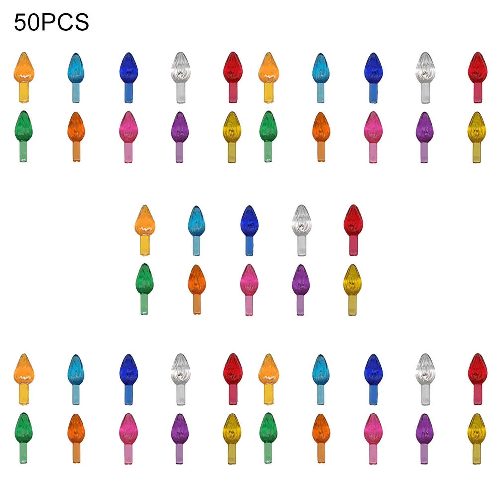 

50 Pcs Colorful Ceramic Christmas Tree Replacement Bulbs DIY Crystal Gadgets for Home Party Christmas Decor Light Accessories