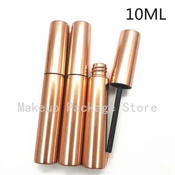 

10ml Eyeliner Tube Cosmetic Empty Eyelashes Tube Mascara Eyeliner Vials Bottle Makeup Rose Gold Container with Brush Plugs