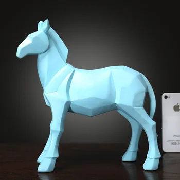 

Geometric Horse Statue Fengshui Decoration Ornaments Home Decoration Crafts Animal Sculpture Living Room Display Furnishings
