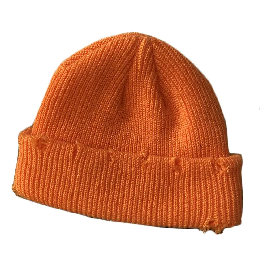 Orange JNKET, новинка, Осень-зима, мужская, женская, с черепом, шапка бини, шапка без полей, вязаная шапка, хип-хоп кепка, уличная, Спортивная, кепка, Casquette - Цвет: Orange