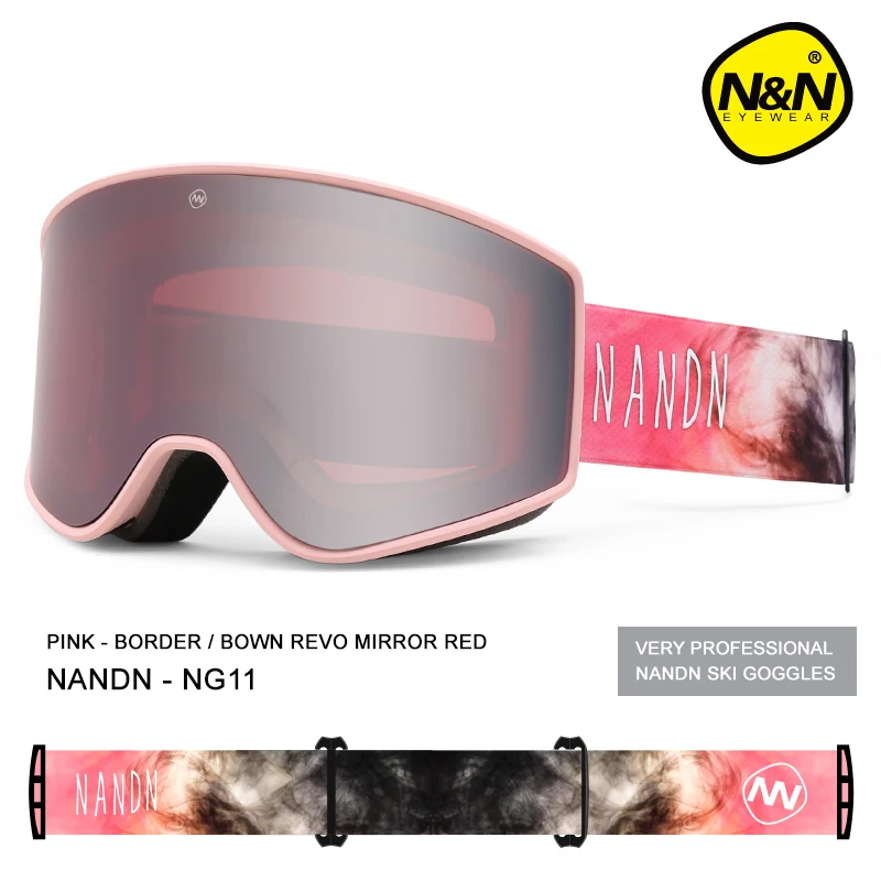 Лыжные очки NANDN двухслойная противотуманная большая Лыжная маска UV400 для катания
