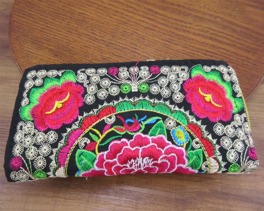Винтажный этнический кошелек Hmong Thai сумка для карт Хобо Хиппи Этническая Сумочка