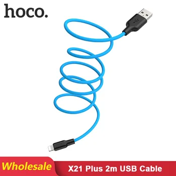 

HOCO X21Plus 20 pcs/Lots Wholesale 2m Soft Silicone USB Cable for iPhone Type C Cable Micro Cable for Samsung USB-C Charge Wire