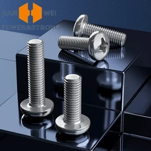 

100Pcs M1 M1.2 M1.4 M1.6 M2 M2.5 M3 304 Stainless Steel Button Head Cap Cross Round Phillips Pan Head Switch-socket Screws Bolts