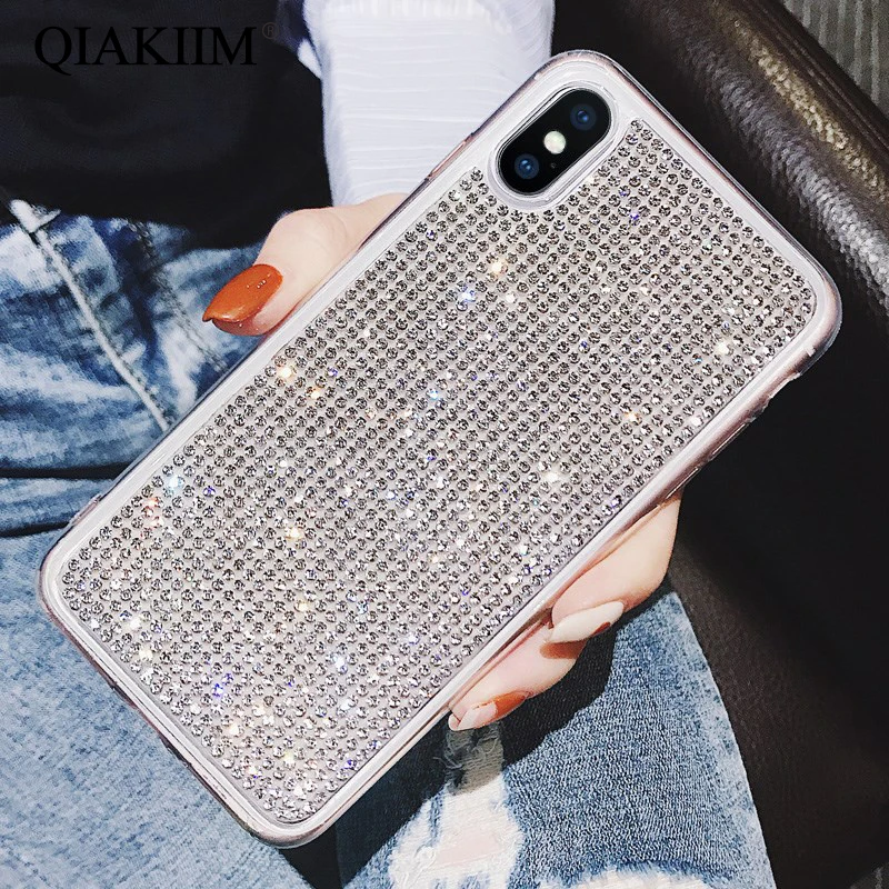 Luxury Bling Diamond Cases For Samsung Galaxy S10 S9 S8 iPhone XS Max XR X 8 7 6 6S Plus Case Glitter Rhinestone Soft TPU Cover iphone 7 plus phone cases