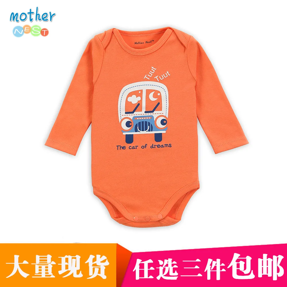 

Optional Long Sleeve Triangle Crawling Clothes Newborn BABY'S Romper Pure Cotton Europe And America Cartoon Printed
