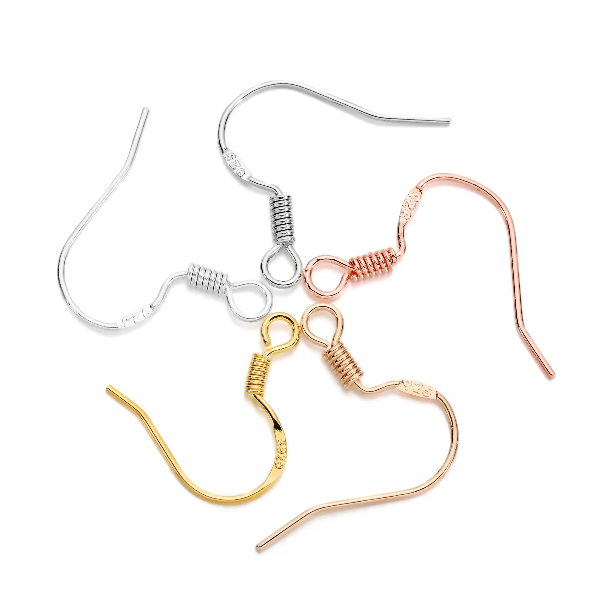 50-100pcs/lot Earrings Carven 925 Silver Color Copper Ear Wires Earrings Hook For DIY Jewelry Earring Making Supplies Accessorie