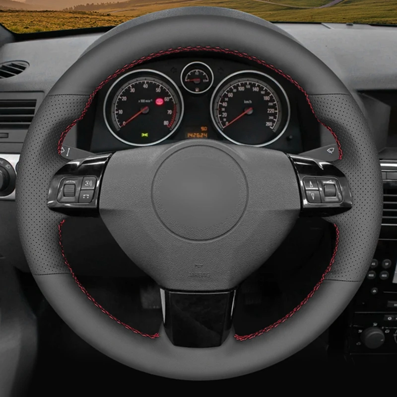 Черная искусственная кожа Чехлы рулевого колеса автомобиля для Opel Astra (H) zaflord (B)