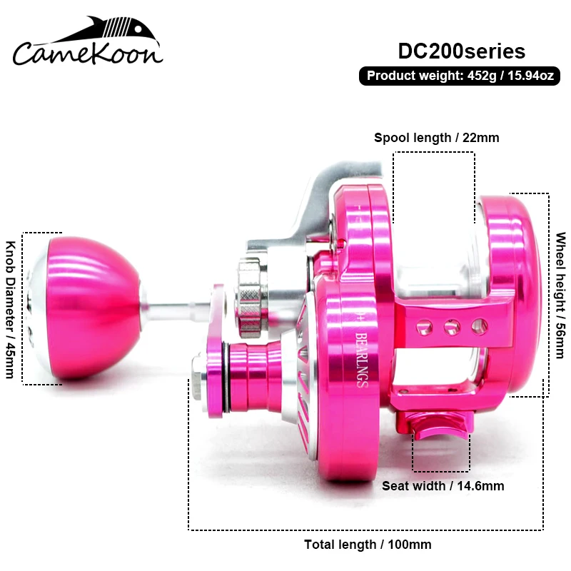 US $166.76 CAMEKOON slow jigging reel Pe3 300M max drag 32kg 11BBs gear ratio 631 offshore boat fishing reel saltwater trolling reel