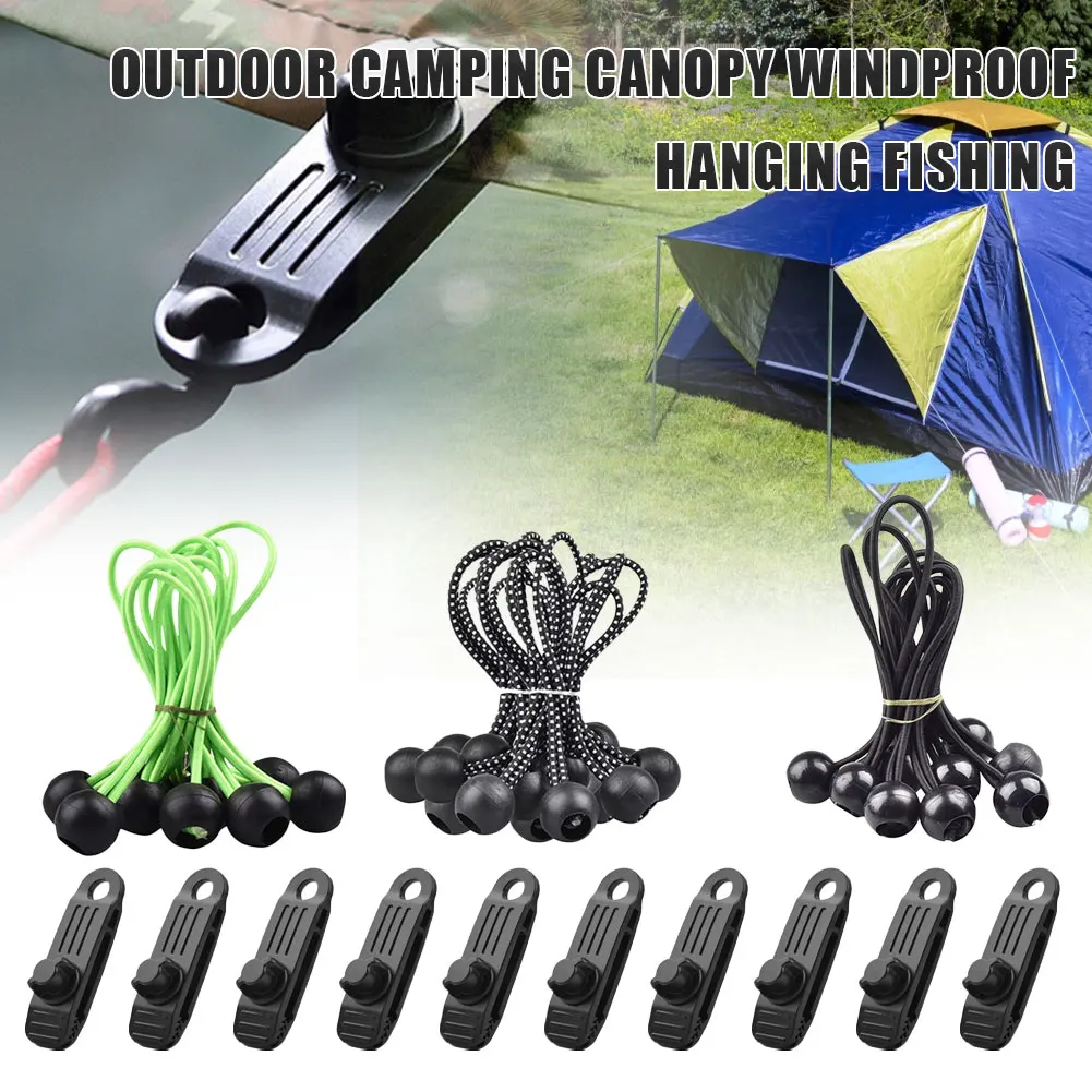 

12pcs Tent Clip Outdoor Camping Tent Alligator Clip Canopy Tool Tent Clip with Tied Rope Clamp Accessories Windproof Outdoor