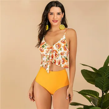 

Women Ruffle Swimsuit Vintage Retro Bikini Set Plus Size Bathing Suits Summer Beachwear XXL 2020 Sexy High Waist Bikini Swimwear