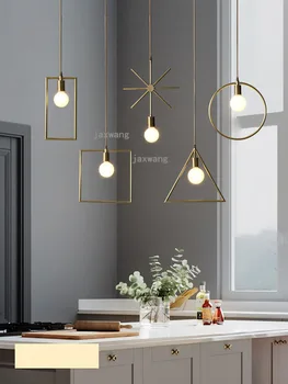 

Modern Pendant Light for Coffee Shop Copper Light Fixtures Aisle Corridor Restaurant Round Hanging Lamp Bar De Vintage Art Deco