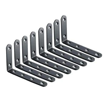 

16Pcs Corner Brace Black Steel L Brackets for Shelves 5 Inch X 3 Inch Decorative Corner Brackets for Wall Joint Angle Brackets