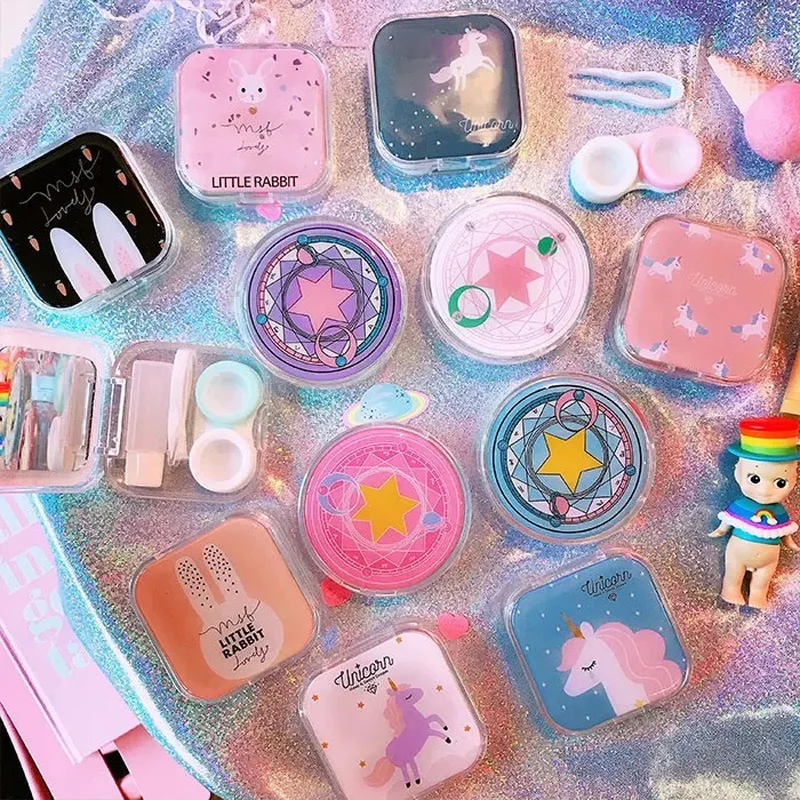 

Japanese Anime Cardcaptor Sakura Card Captor Sakura CLOW CARD Contact Lens Glasses Nursing Box Case with Mirror Cosplay Props