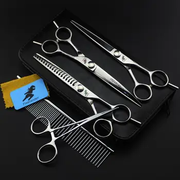 

7" pet scissors curved dog grooming scissors kits animal clippers trimming dog shears dog cat hair clippers pet cut scissors