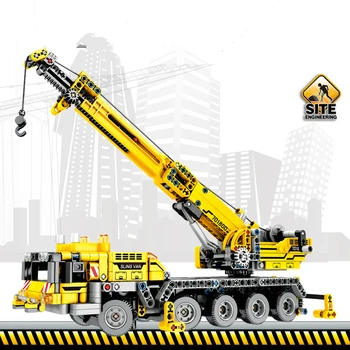 

665pcs Sembo Technic Engineering Lifting Crane Truck Car Building Blocks Set Stem Construction Excavator Brick Toys For Boy