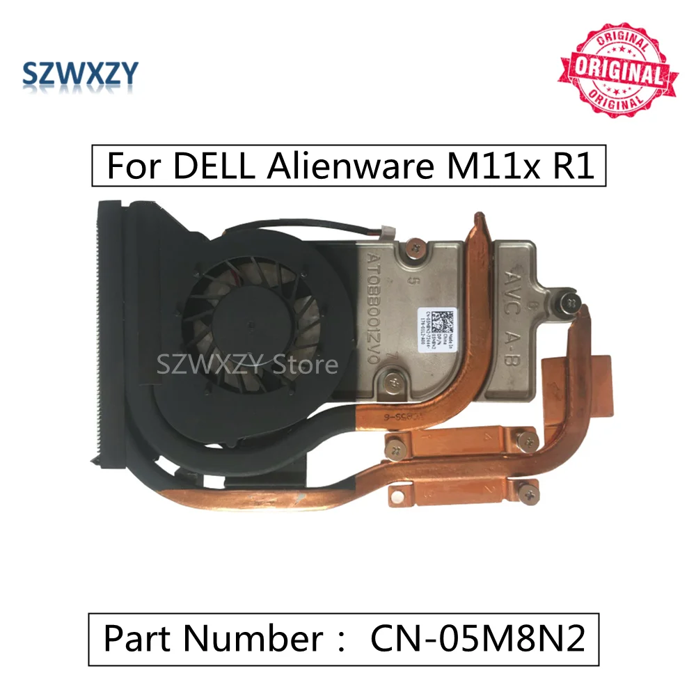 Оригинальный радиатор SZWXZY 5M8N2 05M8N2 для DELL Alienware M11x R1 в сборе охлаждающий вентилятор