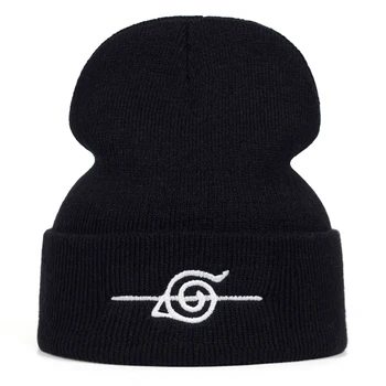 

Naruto Uchiha Uzumaki Cotton Embroidery Casual Beanies for Men Women Knitted Winter Hat Solid Hip-hop Skullies Bonnet Unisex Cap