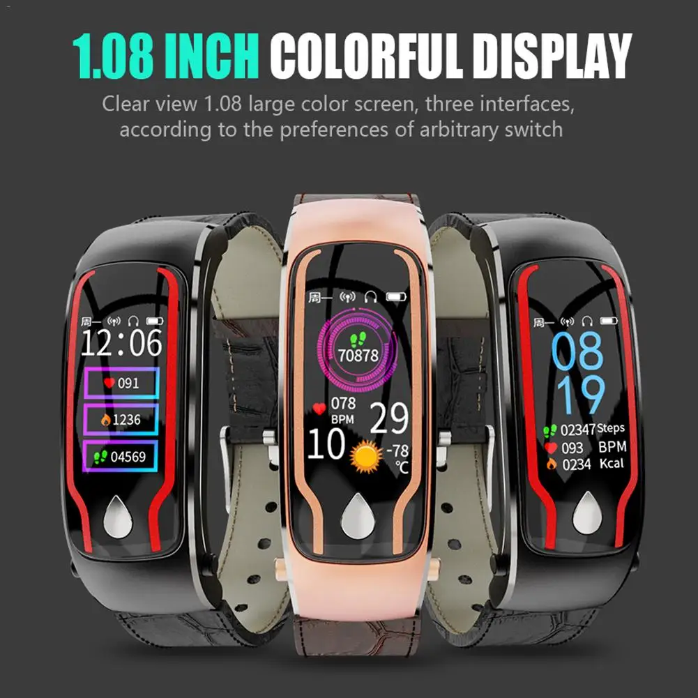 2-in-1 Smart Watch Bracelet With Bluetooth Headset Combo Call Heart Rate Sports Step Multi-function Waterproof Talk Bracelet