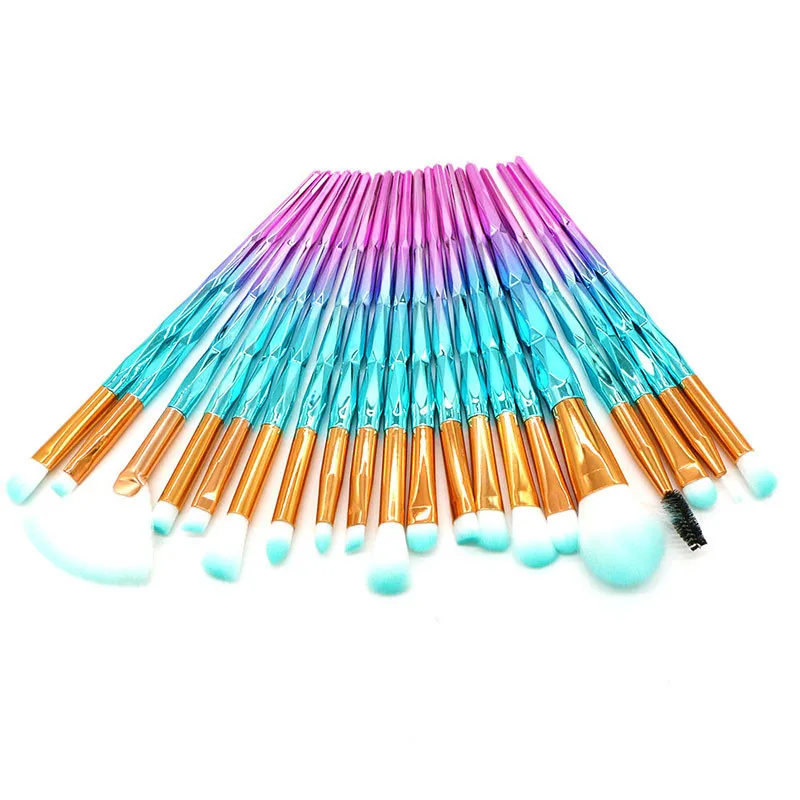 

20pcs Diamond Makeup Brush Set Eye Brush Beauty Tools Fan Powder Eyeshadow Contour Beauty Cosmetic for Make Up Tool