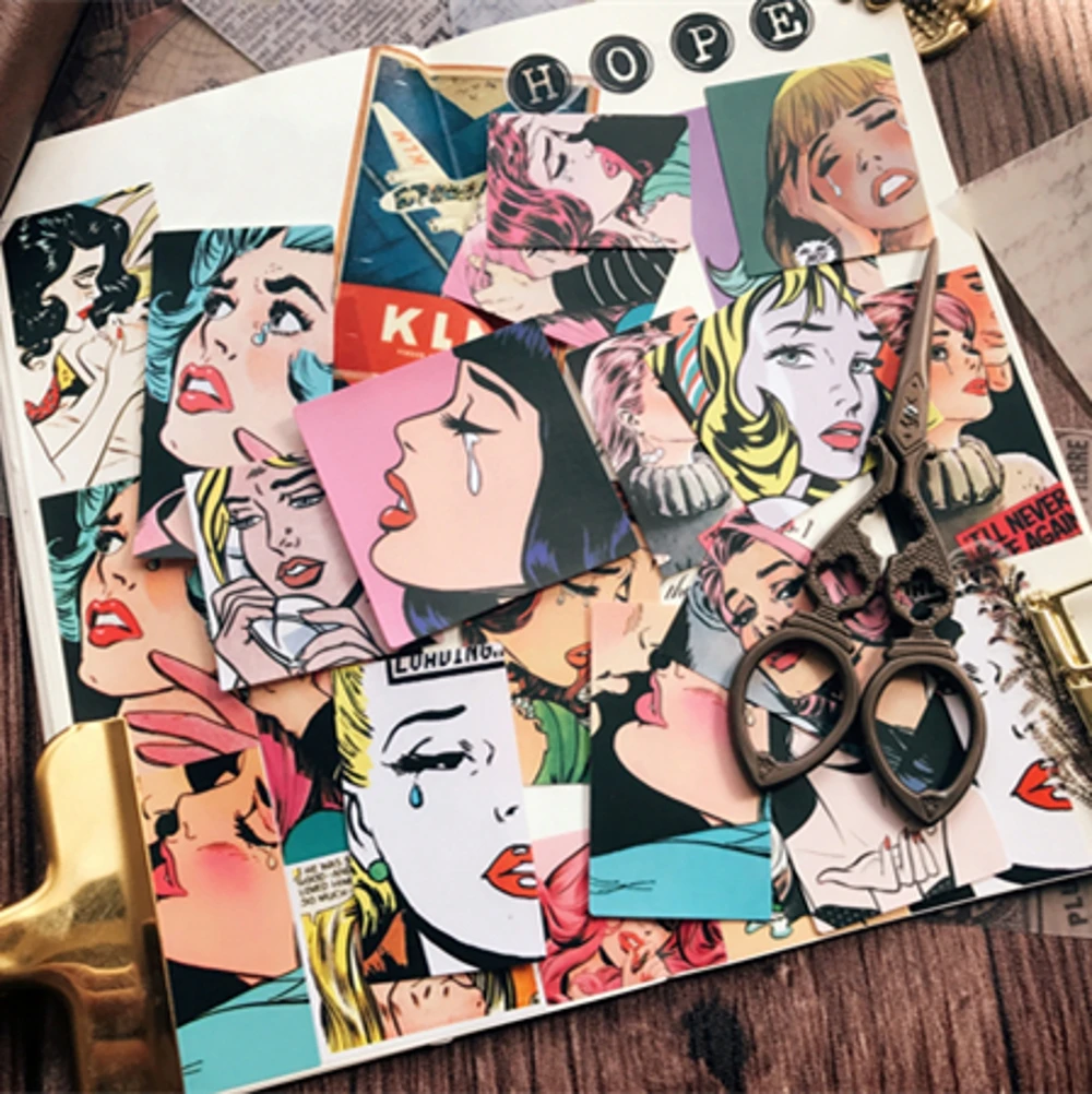 14Pcs/Bag Vintage Crying Lady Poster Sticker DIY Craft Scrapbooking Album Junk Journal Planner Decorative Stickers | Канцтовары для