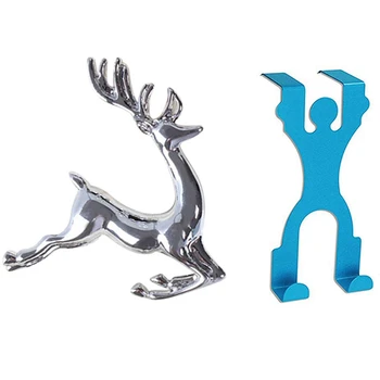 

6PCS Napkin Rings in Elk Deer Shape Decorative & 8pcs Over Door Hook Door Coat Rack Helps Organize Clothes Closets