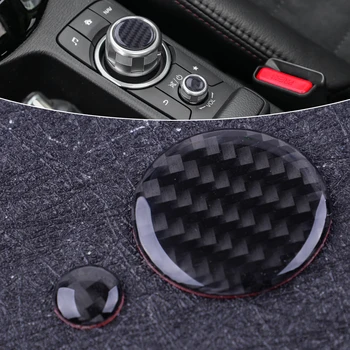 

beler ABS Carbon Fiber Texture Volume Knob Button Cover Trim Fit for Mazda3 CX-3 MX-5 MX5 M3