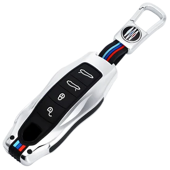 Copertura del supporto del guscio chiave a distanza in lega zincata adatta per Porsche Cayenne 92A Panamera per Macan 911 991 Boxster 981 918 - Copertura del supporto del guscio chiave a distanza in lega zincata adatta per Porsche Cayenne