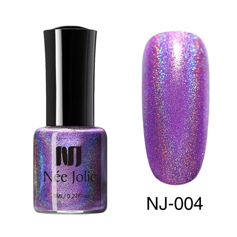 8ml Holo NJ-04 Матовый лак для ногтей NEE JOLIE 65 цветов 8/7. 5/3. 5 мл стойкий лак для ногтей Быстросохнущий лак для ногтей с голографическим эффектом - Цвет: 8ml Holo NJ-04