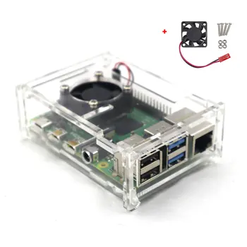 

5 sets Raspberry Pi 4 Model B Clear Acrylic Case Enclosure Box with Cooling Fan for RPI 4