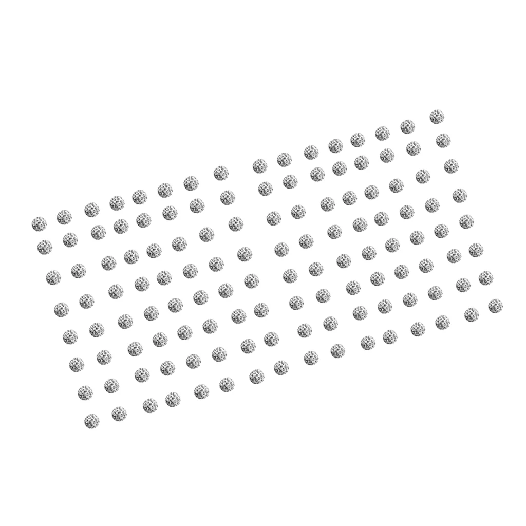 200 Pieces 6mm 8mm Disco Ball Polymer Clay Beads Round Spacer Loose Charms for DIY Jewelry Making Findings Accessories, silver color