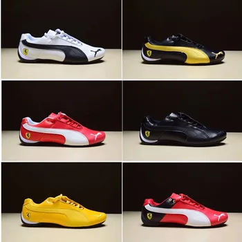 

100% Leather Synthetic pumax red Classic racing shoes Ferrarimotocar men shoes breathable sneakers women's running shoes yellow