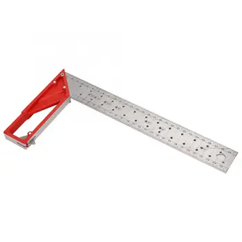 

45/90 Degrees Right Angle Ruler Stainless Steel Woodworking Measuring Tool Multi-angle Marking 353-25/30/40cm Right Angle Ruler