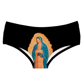 

Virgin Mary Black Funny Print Hot Female Lingerie Thongs Briefs Underwear for Women Cute Panties for Lady