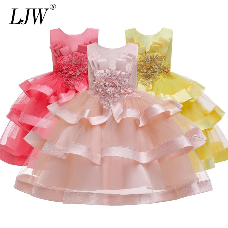 Summer Kids Girls Pageant Birthday Party Beaded Formal Flower Dresses for 1Y baby baptism dress | Детская одежда и обувь