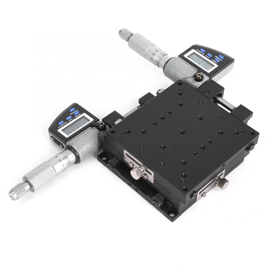 Micrometer Platform Digital Displayed 100x100mm 0.001mm Micrometer Stage Black for Inspection Equipment