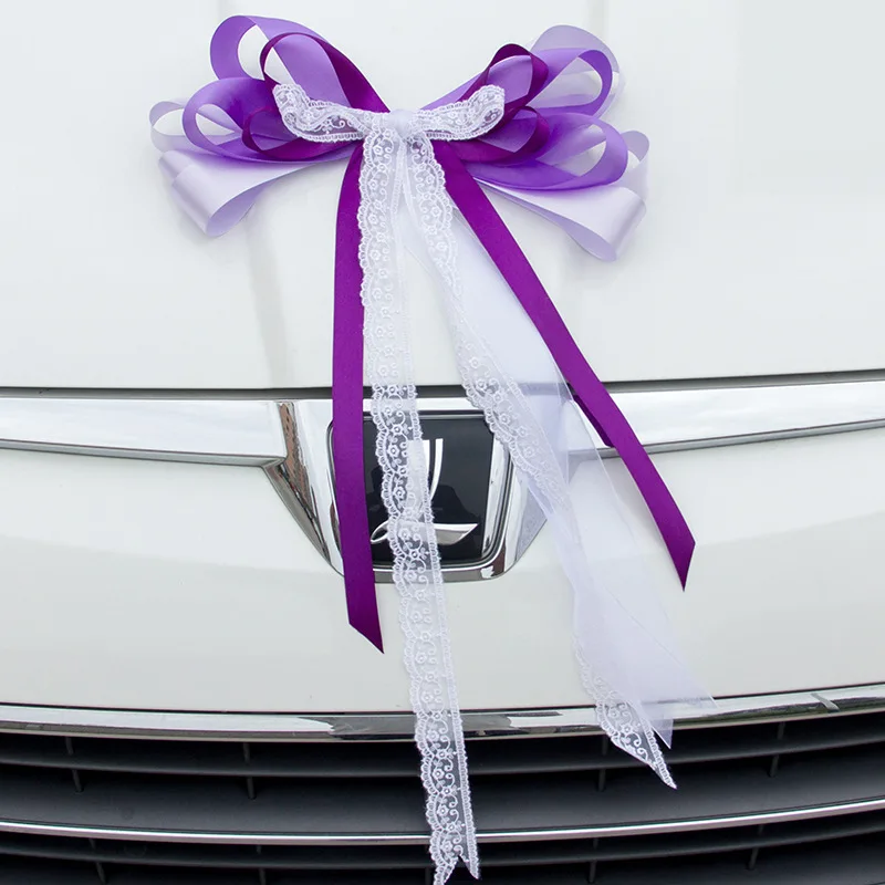 

30*50cm 2pcs/lot Wedding Car Front Bonnet Decoration Flowers Bow Garland Decor for Wedding Car Trail Decorations