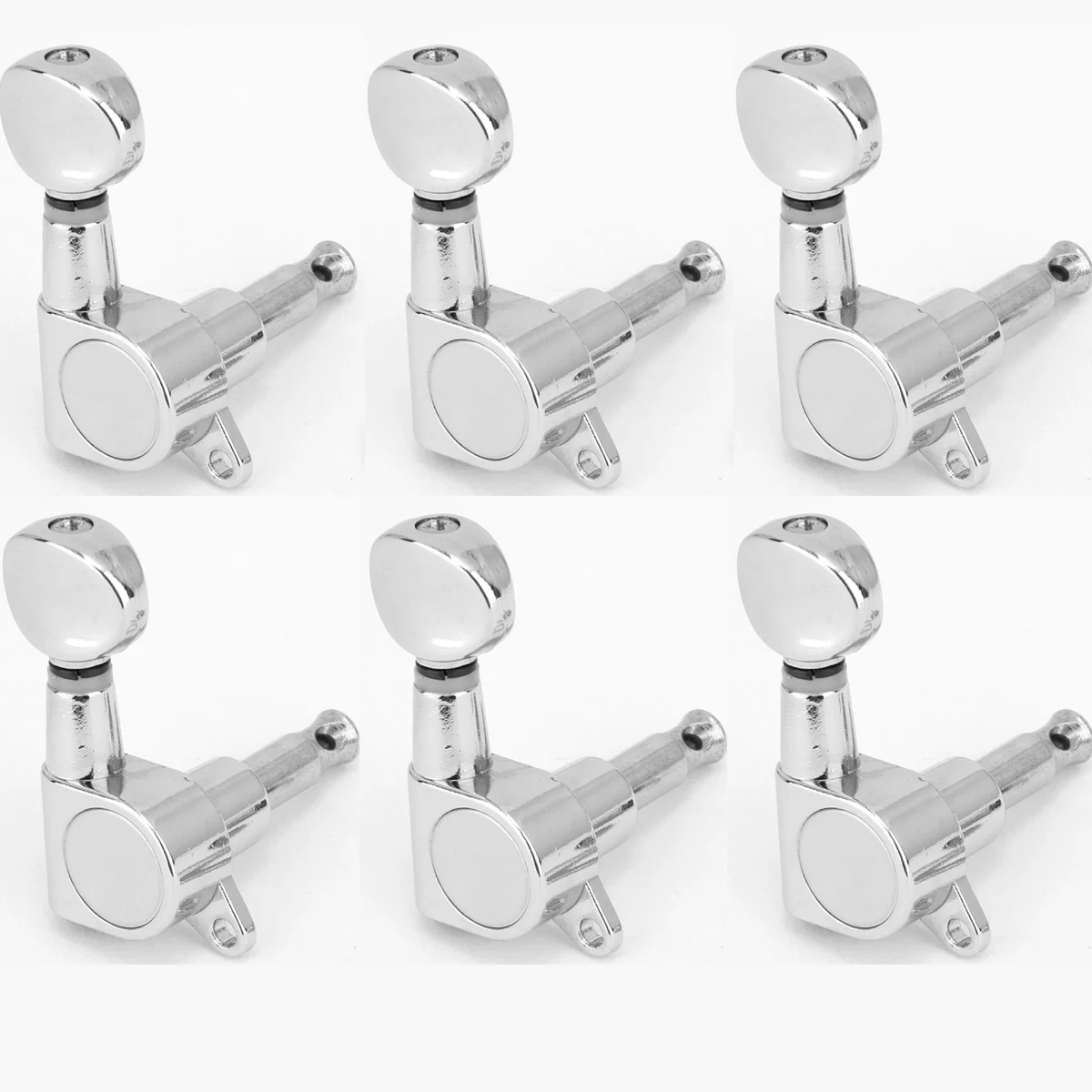 

Musiclily 6-in-line Guitar Sealed Tuners Tuning Pegs Keys Machine Heads Set, Kidney Button Chrome