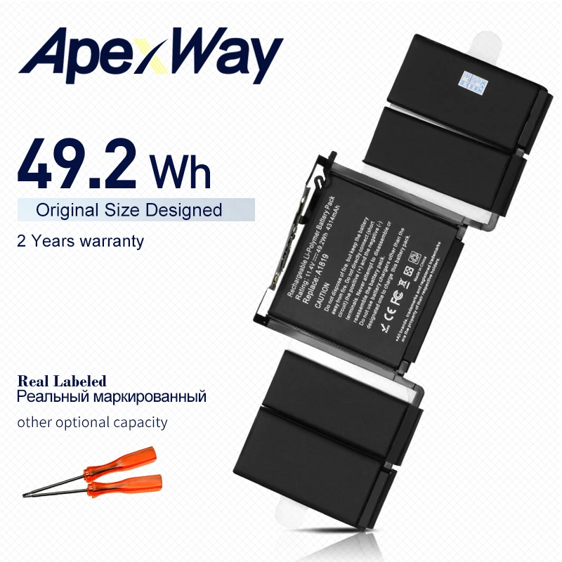 Аккумулятор ApexWay A1819 11 4 в 4314 мАч для ноутбука Apple MacBook Pro 13 ''A1706 (2016