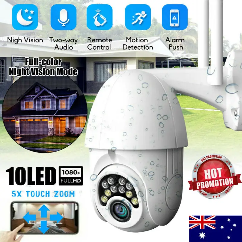 Беспроводная 5X зум наружная CCTV HD 1080P wifi ip-камера Домашняя безопасность инфракрасная камера AU