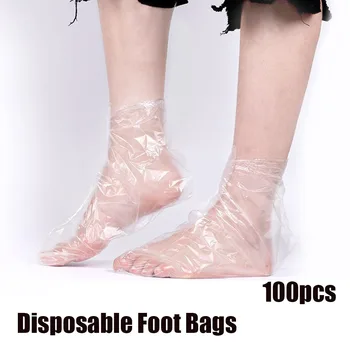 

100PCS PE Disposable Foot Bags Plastic Transprent Detox SPA Covers Pedicure Infection Remove Chapped Foot Care Tools