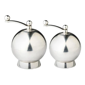 

2x Pepper Grinder Spice Salt Pepper Mill Grinder Kitchen Multifunctional Tool 6.5X9 cm & 8.5X10.5cm