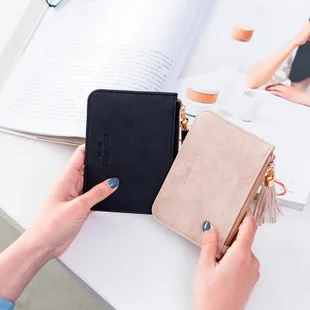 Cross Border New Style Wallet Women's South Korea Cute Simple Buckle Wallet Mini Card Bit More Ultra-Thin Purse