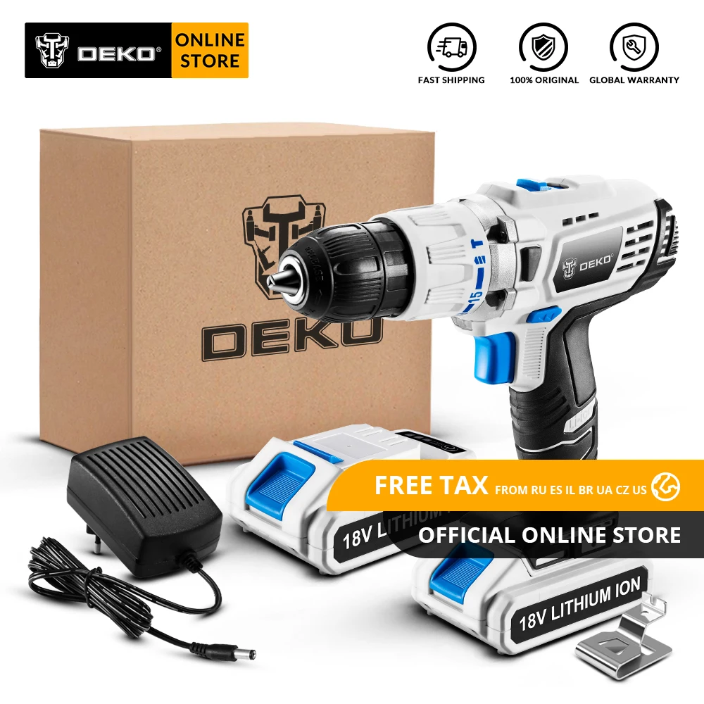 Оригинальная ударная Аккумуляторная дрель DEKO GCD18DU3 18 в электрическая отвертка