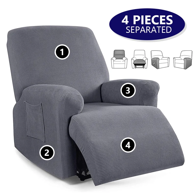 4SeparatePieceReclinerChairCoverThickSoftReclinerSlipcoverfor