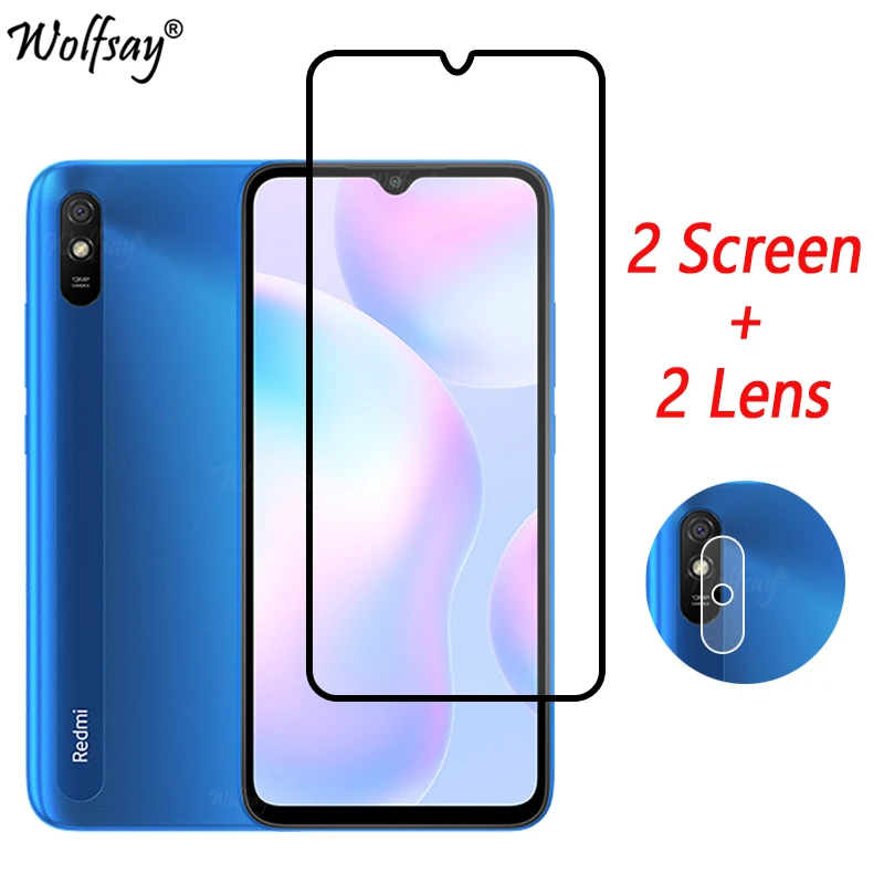 mobile screen protector Full Cover Tempered Glass For Xiaomi Redmi 9A Screen Protector Redmi 9A 9C 8 9AT 9 10C 10A 11S 8 Camera Glass For Redmi 9A Glass phone screen cover